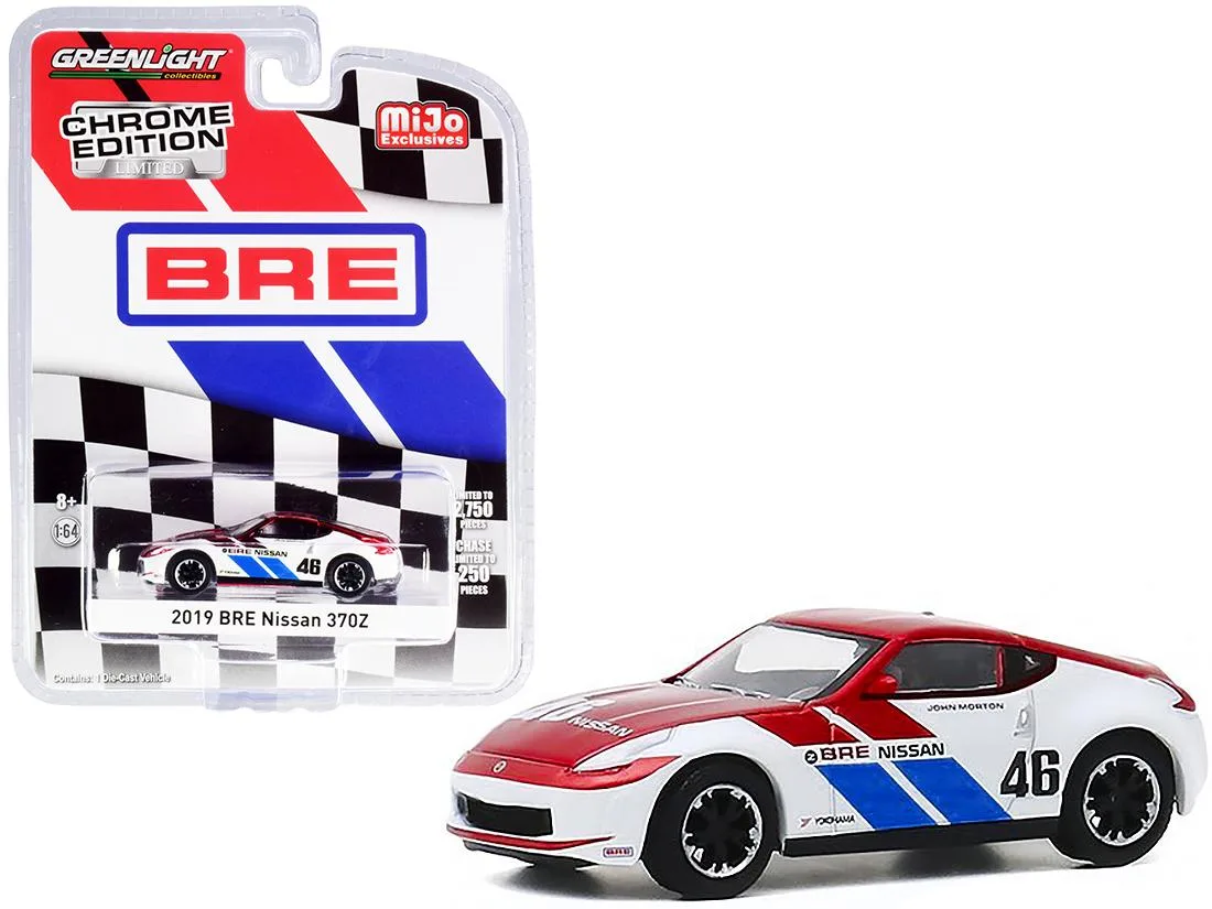 GREENLIGHT GREENLIGHT 2019 Nissan 370Z #46 John Morton BRE Chrome Edition 1/64 Diecast Vehicle — product photo