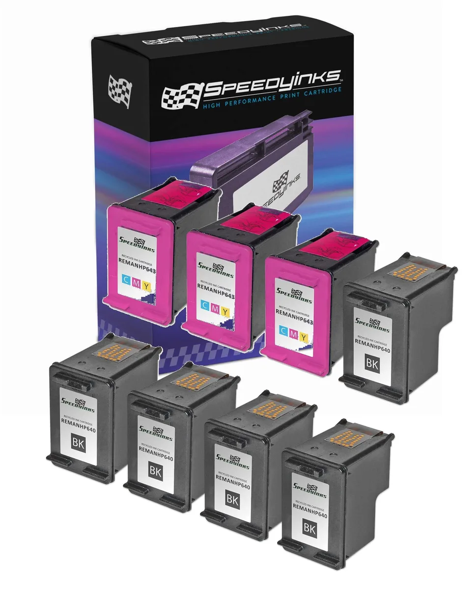 SpeedyInks SpeedyInks HP 60 ink cartridges (genuine brands) 5 black 3 tri-color 8-set — product photo