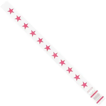 DuPont Tyvek DuPont Tyvek WR104PK Wristbands 3/4 x 10 Pink Stars PK500 — product photo