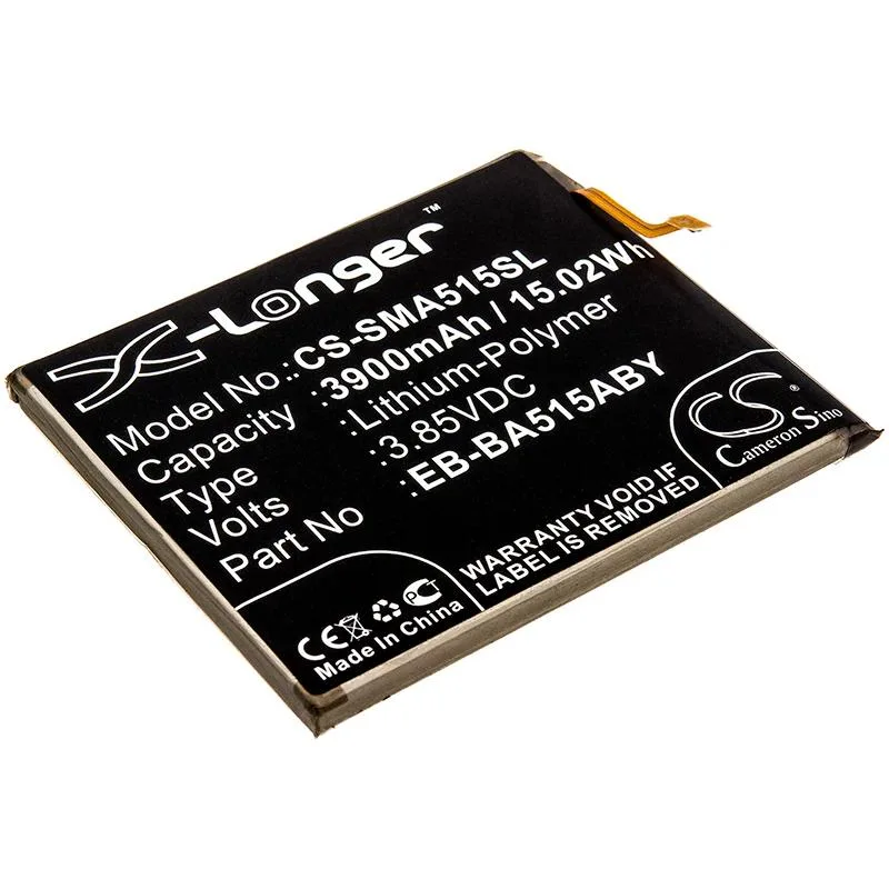 Rectangular smartphone replacement battery with gold contacts on one edge