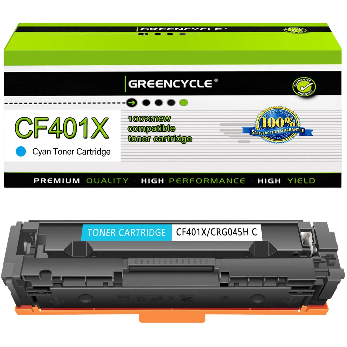 GREENCYCLE GREENCYCLE CF401X Cyan High-Yield Toner Cartridge 2300 Pages — product photo