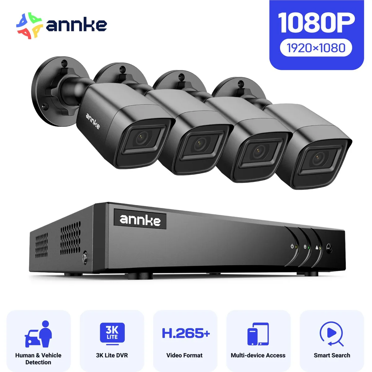 Annke Annke 2MP 8 Channel 3K Lite DVR 4 Camera Surveillance Security System — product photo