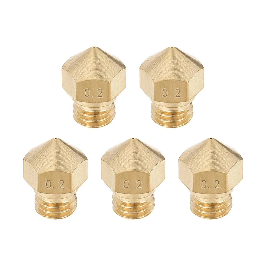 Unique-Bargains Unique-Bargains 0.2mm MK10 Brass Nozzle 5pcs 1.75mm Filament — product photo