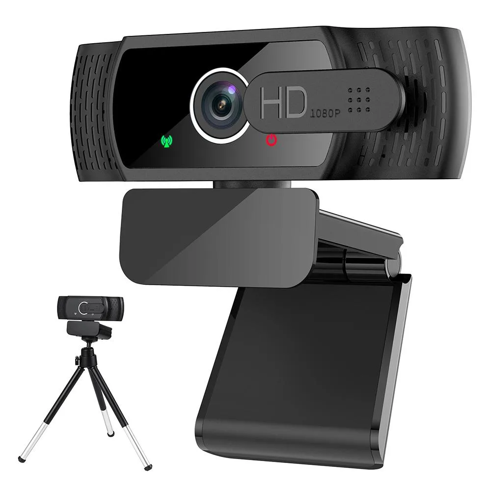 TROPRO TROPRO Tw6 1080P Webcam with Tripod and Cover Grey Black — product photo