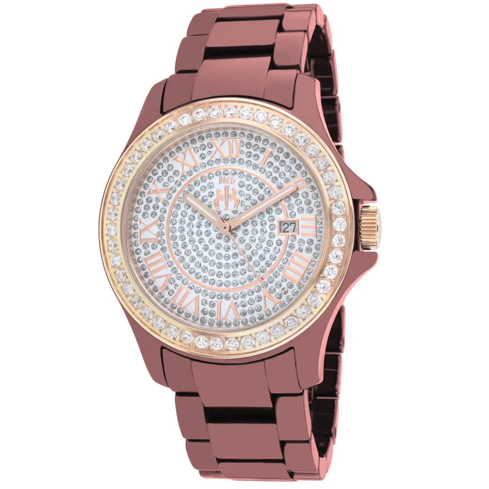 White ceramic watch with crystal dial and matching bracelet