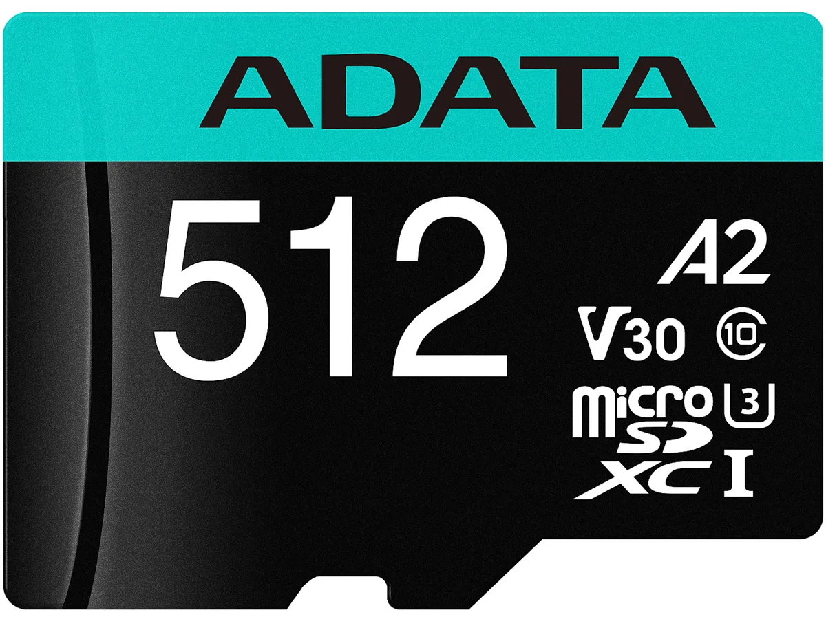 ADATA ADATA Premier Pro microSDXC 512GB UHS-I U3 V30 A2 100MB/s memory card (AUSDX512GUI3V30SA2-R) — product photo
