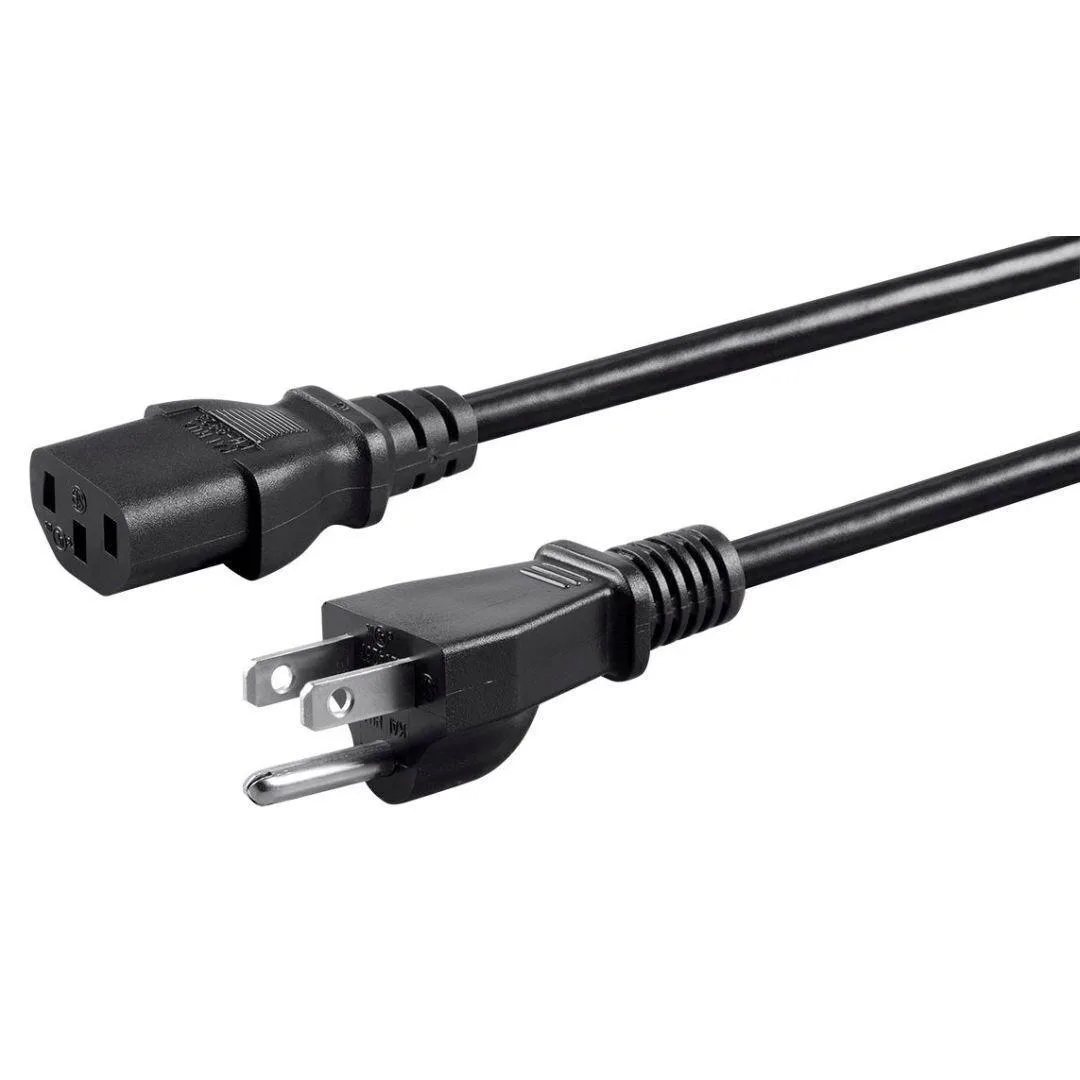 Overstock Overstock 3-Prong Power Cord 4ft Black NEMA 5-15P to IEC 60320 C13 — product photo