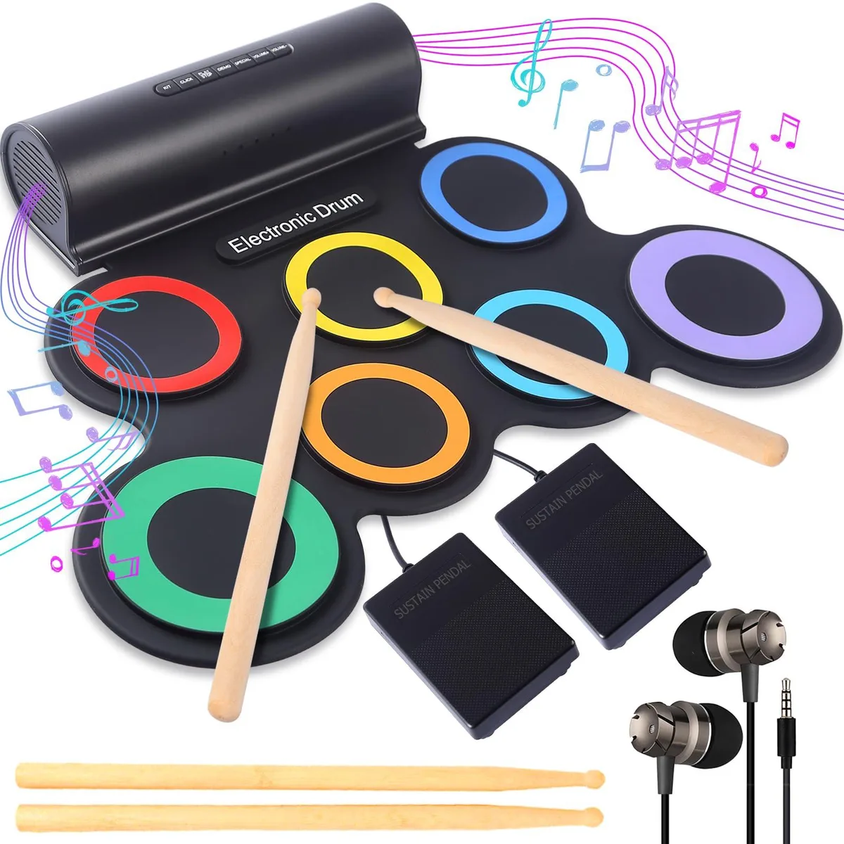  Alesis Portable Electric Drum Set G2002 7-Pad Roll-Up Kit — product photo