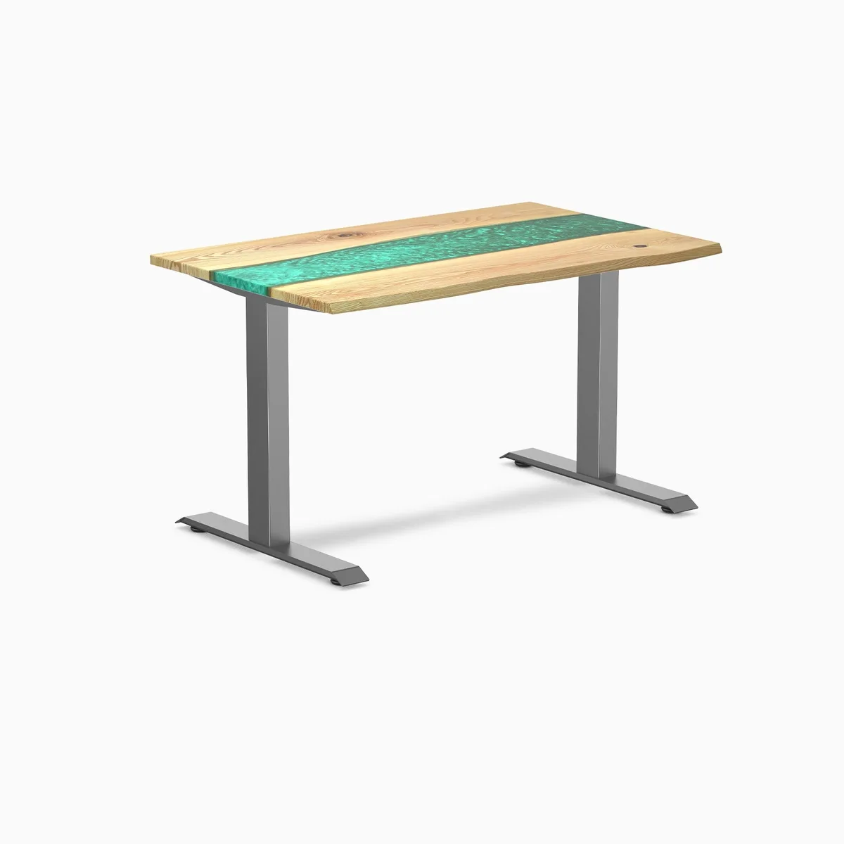 Desky Desky Resin Hardwood Office Desk White Ash Emerald River 48 x 30 in Space Gray — product photo
