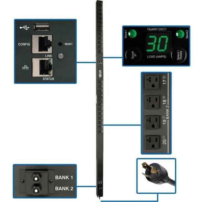 Tripp Lite Tripp Lite PDUMV30NETLX 2.9kW 120V Switched PDU 24x5-15/20R L5-30P — product photo