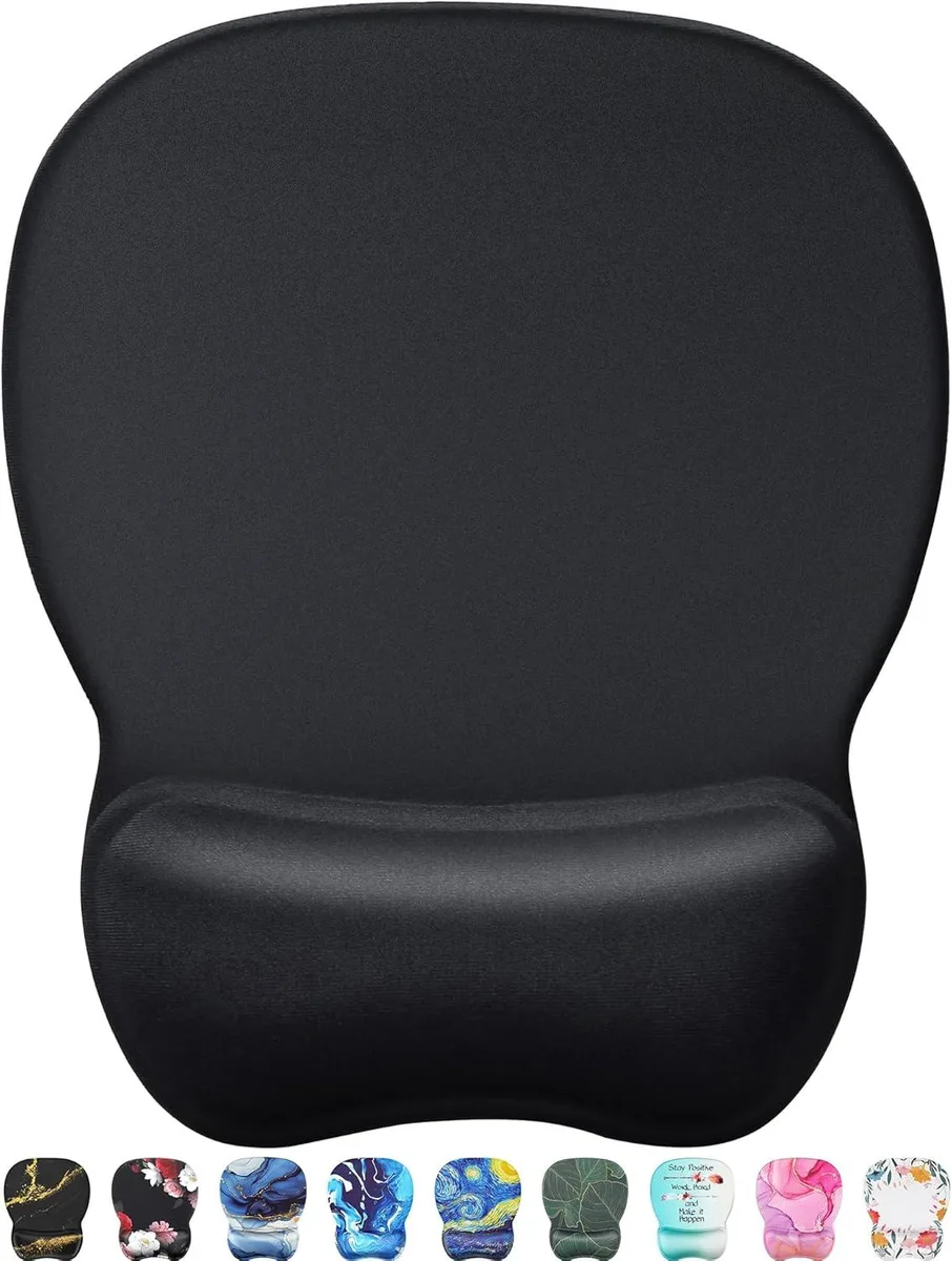 BAOFENG BAOFENG Ergonomic Mouse Pad Gel Wrist Rest 9.4 x 8.1 in Black — product photo