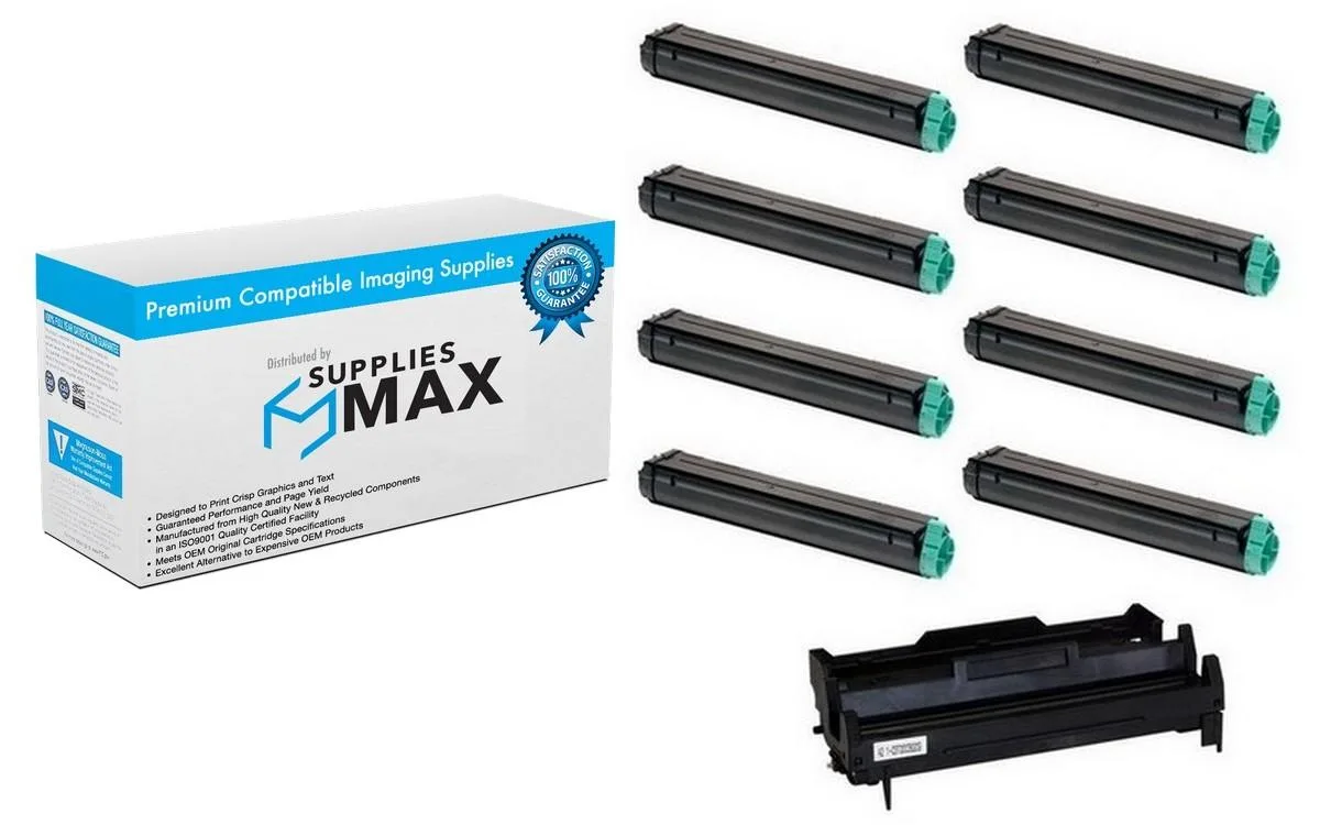 SuppliesMax SuppliesMax Compatible Drum/Toner Combo Pack 1 Drum 8 Toners Black 25000 Pages — product photo