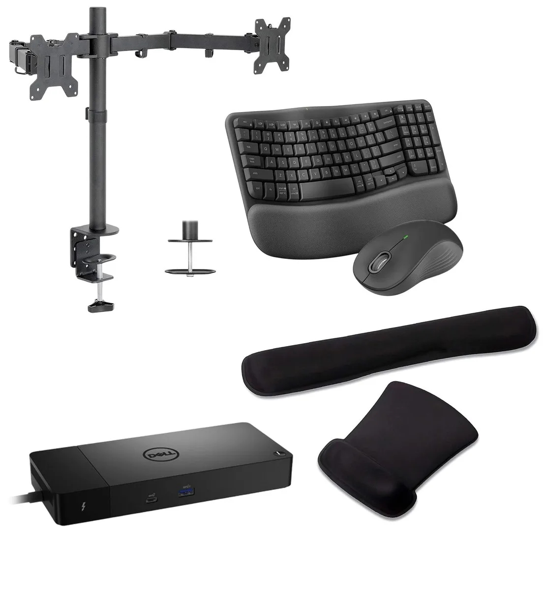 DELL DELL WD22TB4 Thunderbolt Dock 130W Bundle MK670 Dual Monitor Stand — product photo