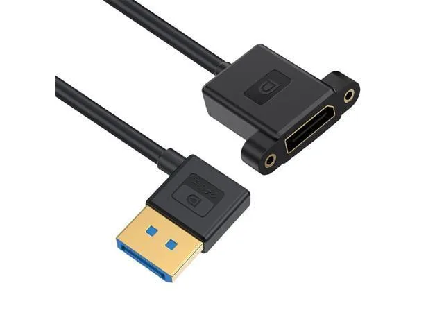 LORDWORLD LORDWORLD DisplayPort 1.4 Male to Female Right-Angled Extension Cable 30cm — product photo