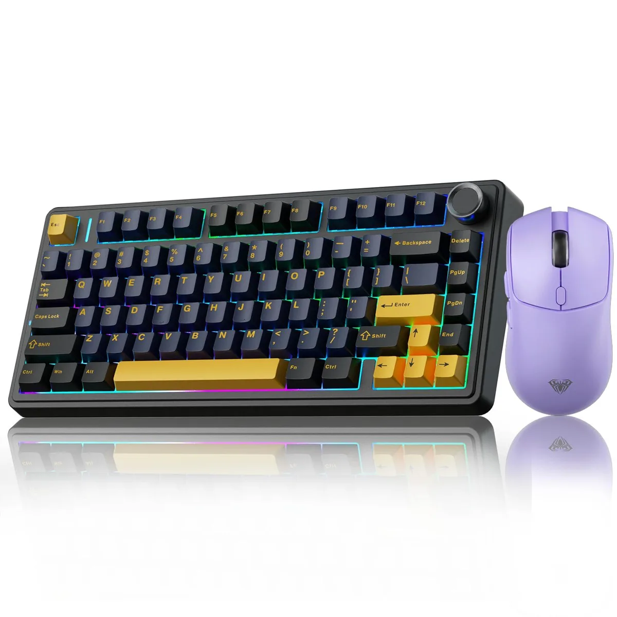 Vszerda Vszerda AULA F75 75% Wireless Mechanical Keyboard + SC580X Mouse Light Purple — product photo
