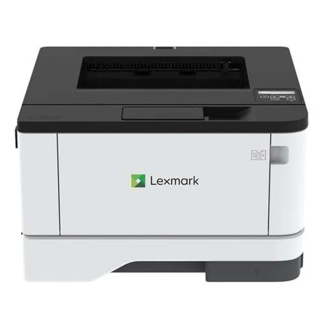 White rectangular Lexmark MS331DN laser printer with front paper tray and control panel