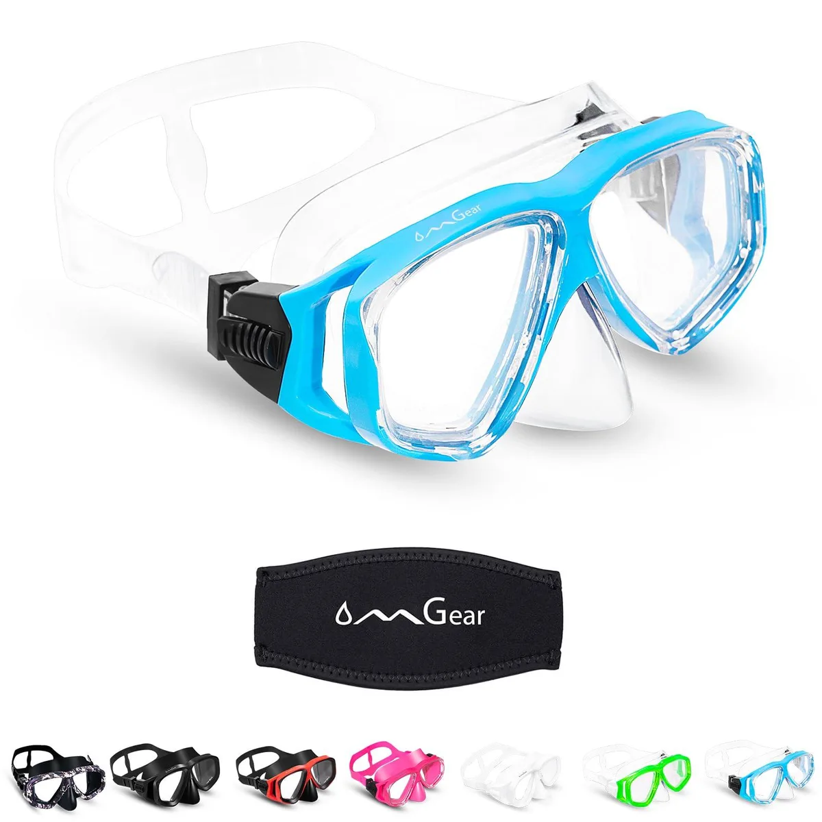  OMGear Diving Mask Single Lens Aqua Age 12+ — product photo