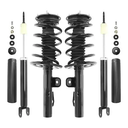 Unity front and rear strut assembly kit with two front struts and two rear shocks