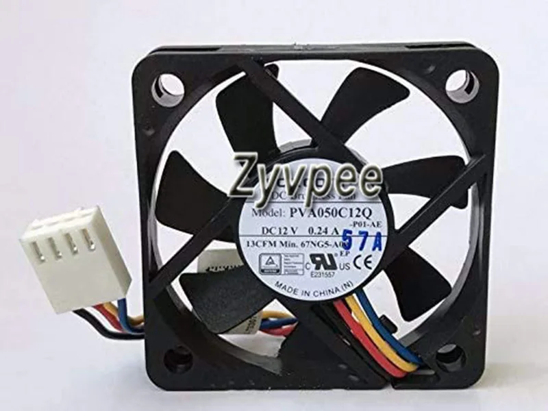 Zyvpee Zyvpee PVA050C12Q 5010 50mm 12V .24A 4 Pin case fan — product photo