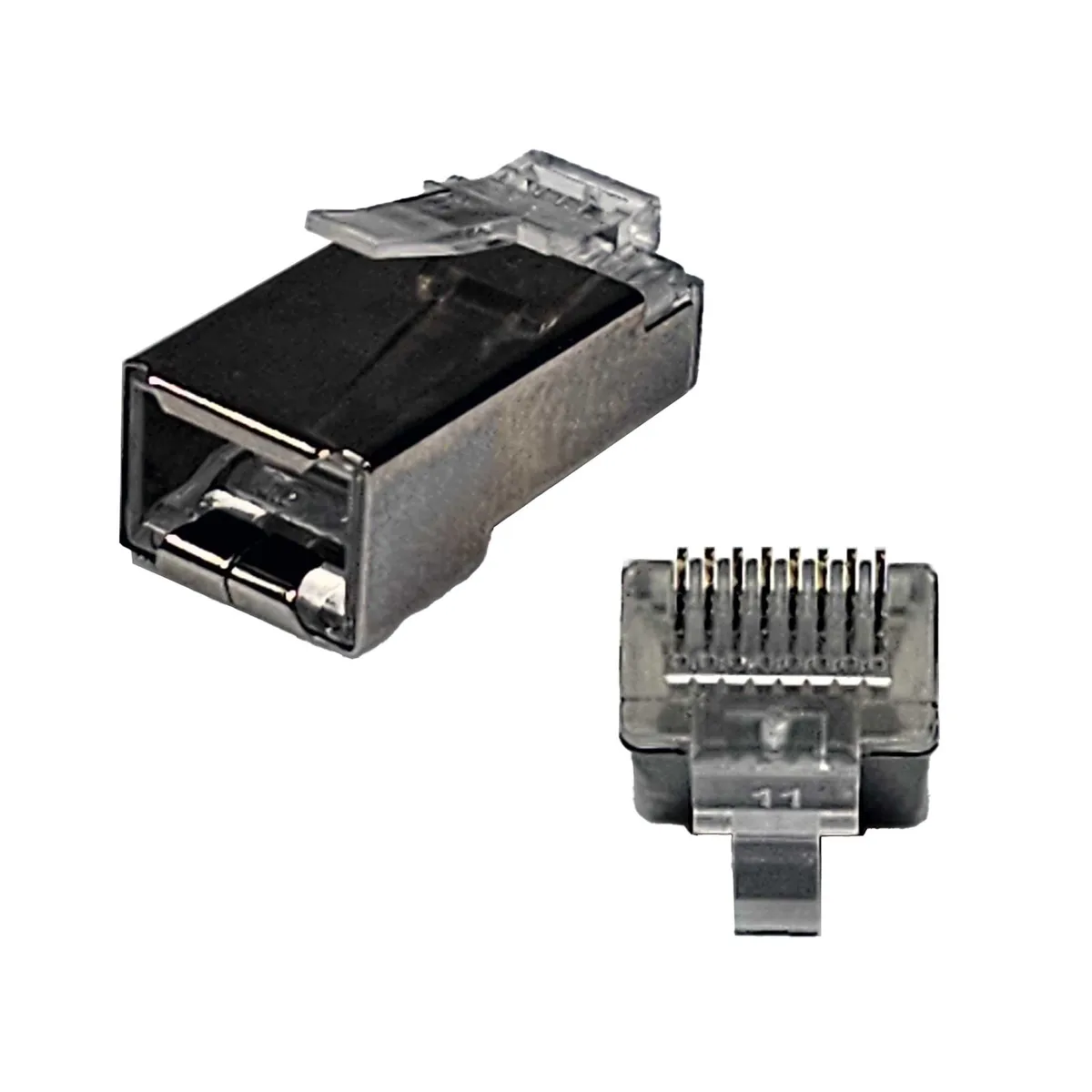 Logico Logico CAT6/CAT6A RJ45 8P8C Pass Through Modular Plug Shielded Connector 100pcs — product photo