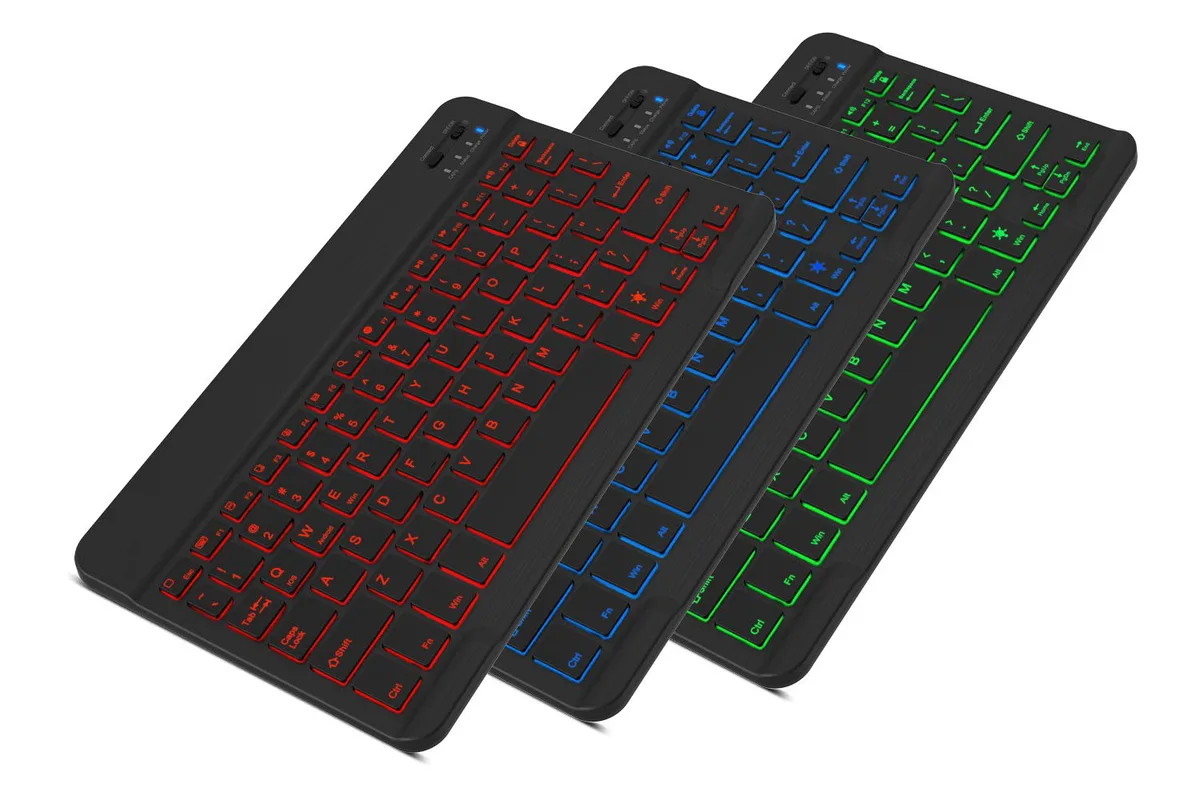 ESTONE ESTONE Ultrathin Bluetooth 3.0 Keyboard 7-Color Backlit Black — product photo
