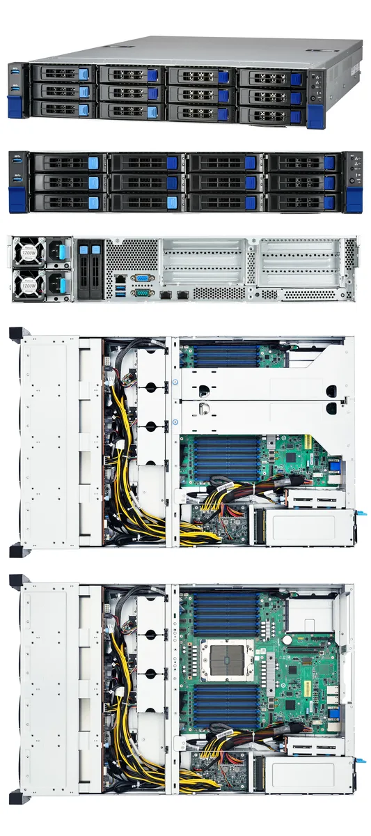TYAN TYAN B8056T70V8E6HR-2T barebone server 24 DDR5 12×3.5" 1200W — product photo