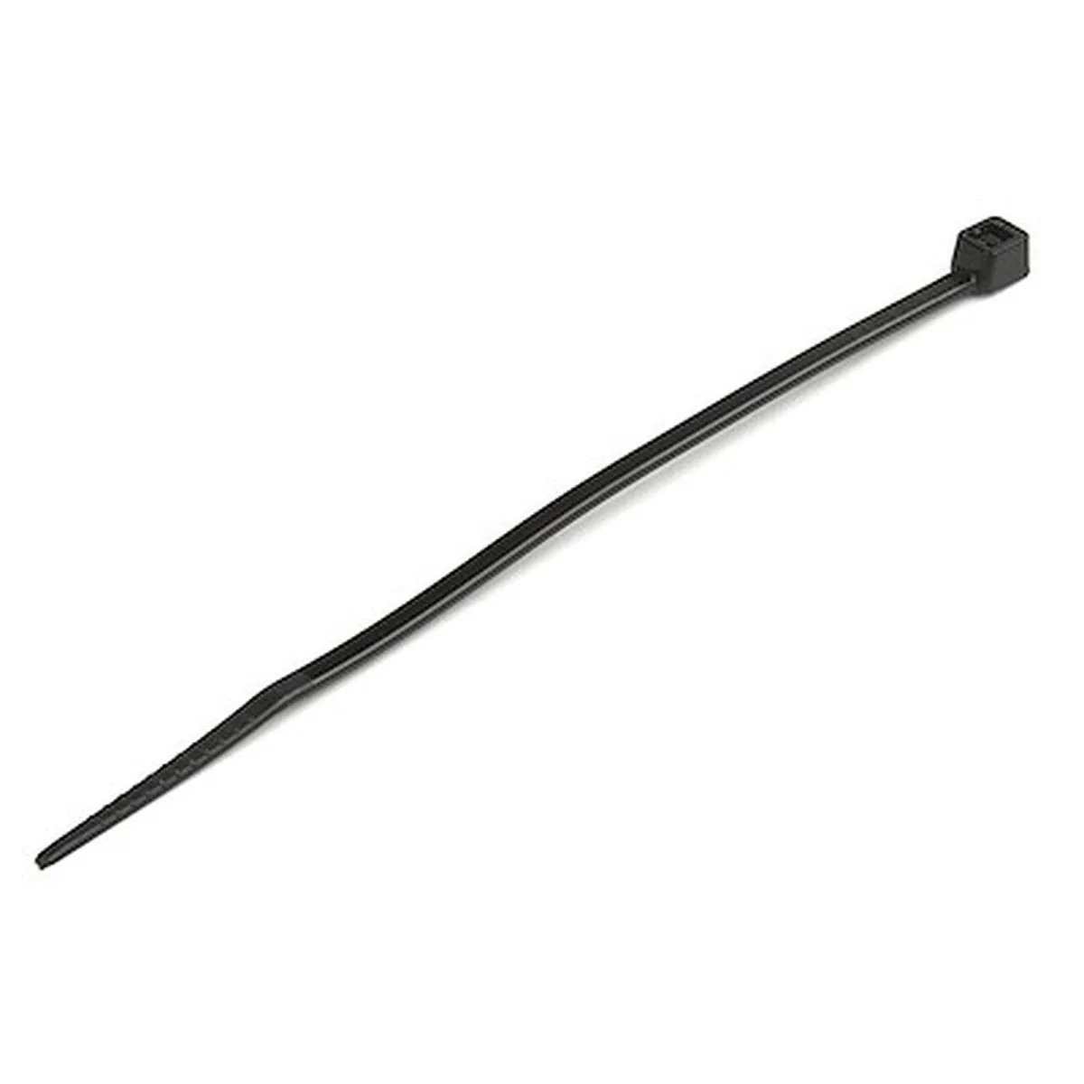 Pack of one hundred black nylon cable ties eight inches long