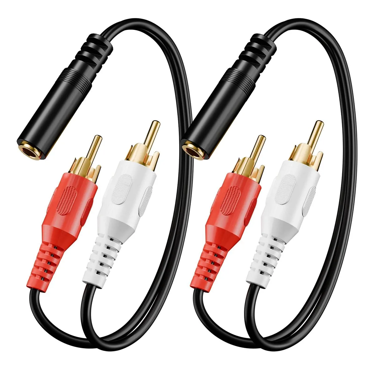  VCE RC102 3.5mm to 2 RCA Y Splitter 2-Pack 8 inch — product photo
