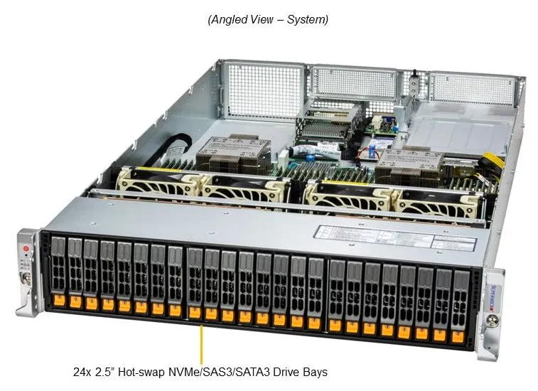 Supermicro Supermicro SYS-221H-TN24R-G1 rack server dual Xeon 6548Y+ 32C 2.5GHz 256GB DDR5 3.8TB+480GB NVMe — product photo