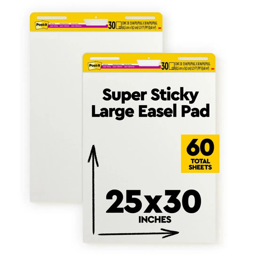  Post-it 559 Super Sticky Easel Pad 25 x 30 in White Lined 2 Pack — product photo