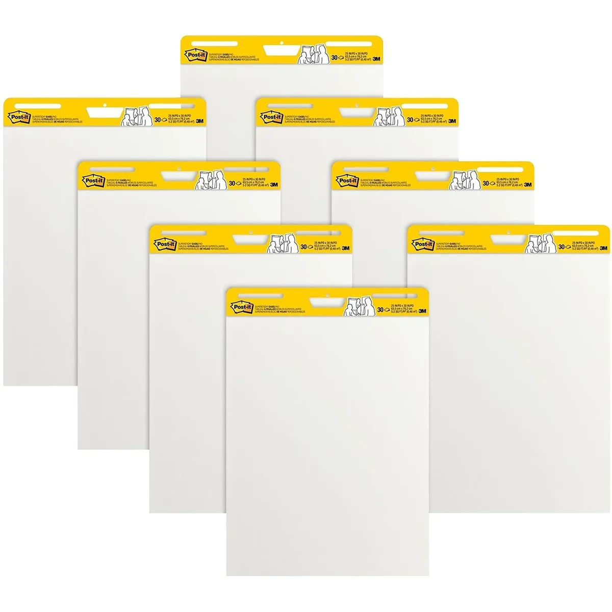3M 3M 559VAD8PK Post-it Super Sticky Easel Pad 25x30 White 8 Pack — product photo