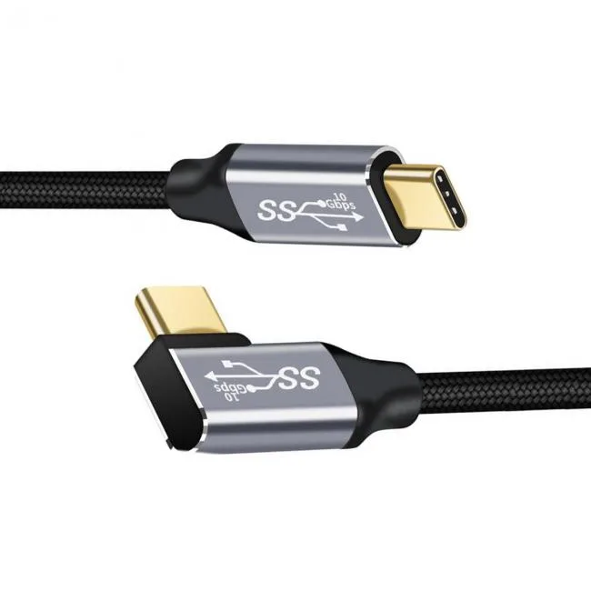 Cablecc Cablecc 90° USB-C to USB-C 3.1 10Gbps 100W cable — product photo