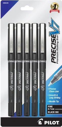 Pilot Pen Pilot Pen 26020 rollerball pen fine 0.7mm black 5 pack — product photo
