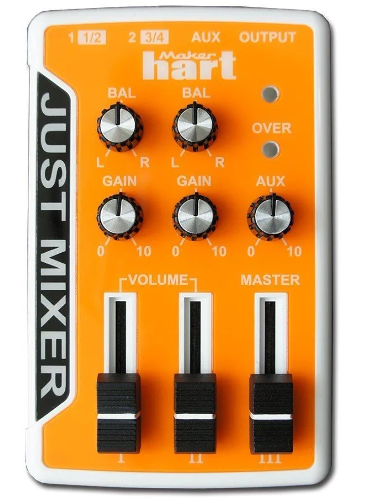 Maker hart Just Mixer Portable Audio Mixer 3.5mm Orange 114g — product photo