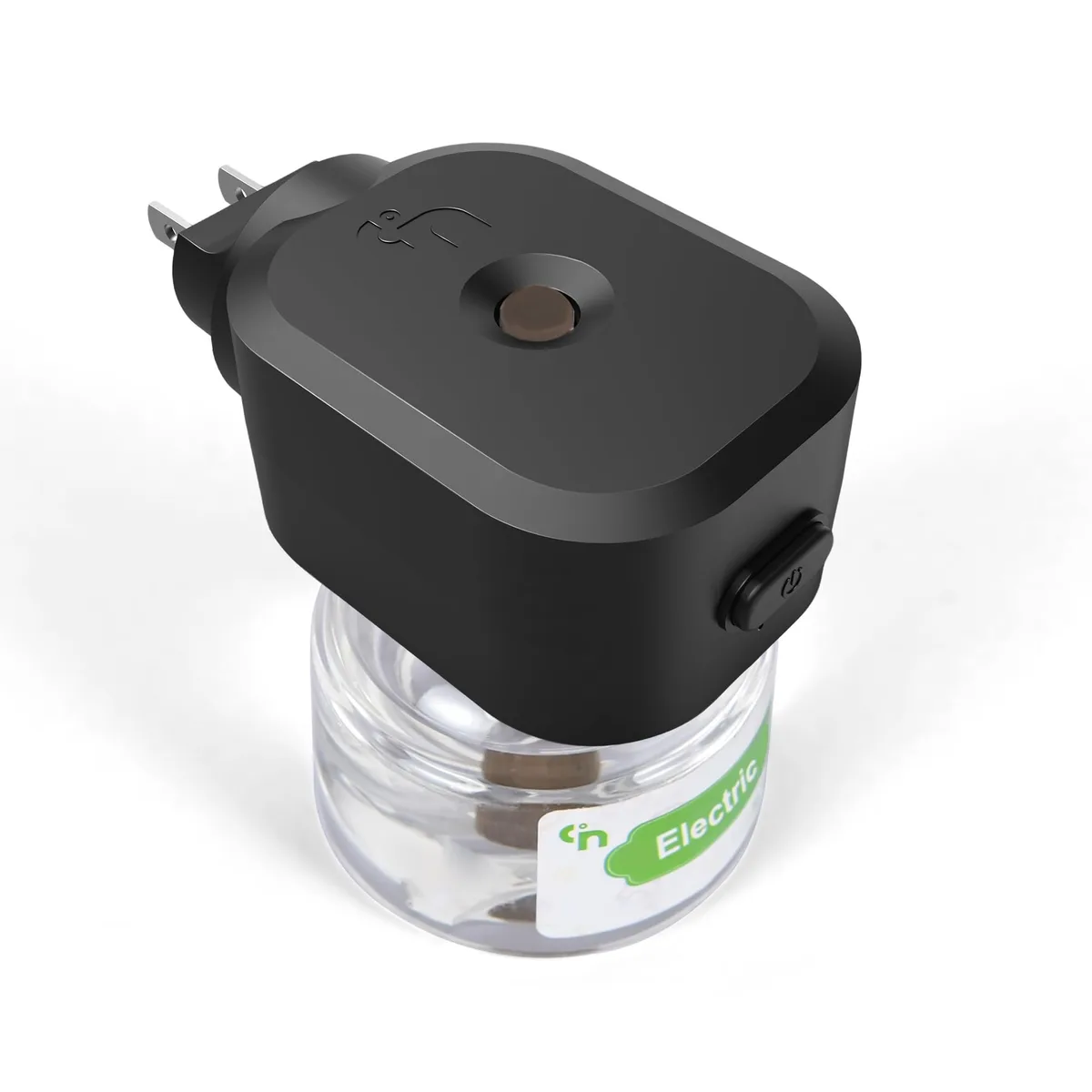 Compact white plug-in mosquito repellent with 90° rotatable prongs