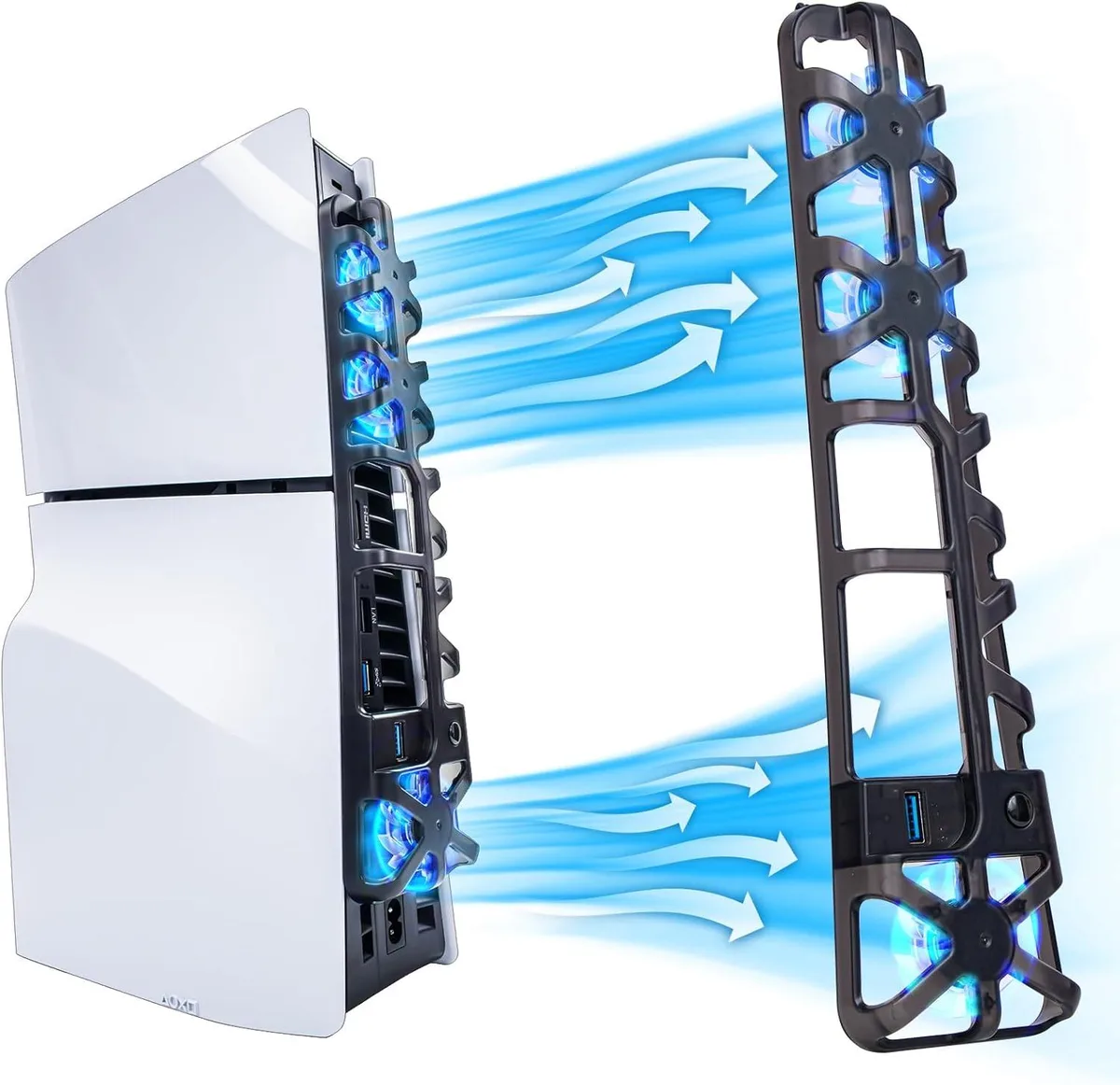 BONAEVER BONAEVER PS5 Slim Cooling Fan Blue LED USB 3.0 — product photo
