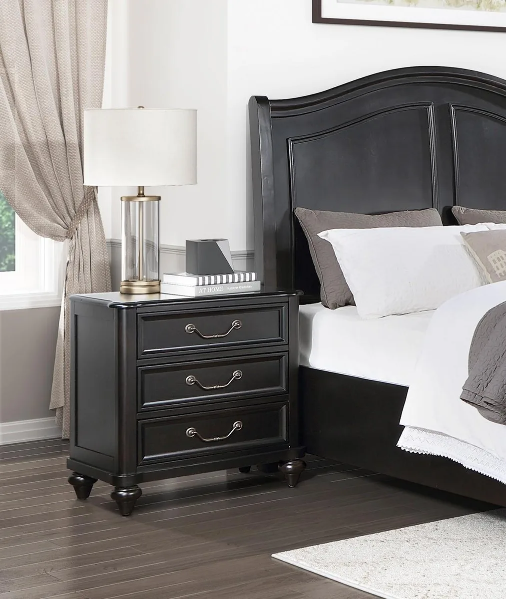 tuphen tuphen Herman Nightstand Charcoal Brown 26x17x27 3 Drawers — product photo