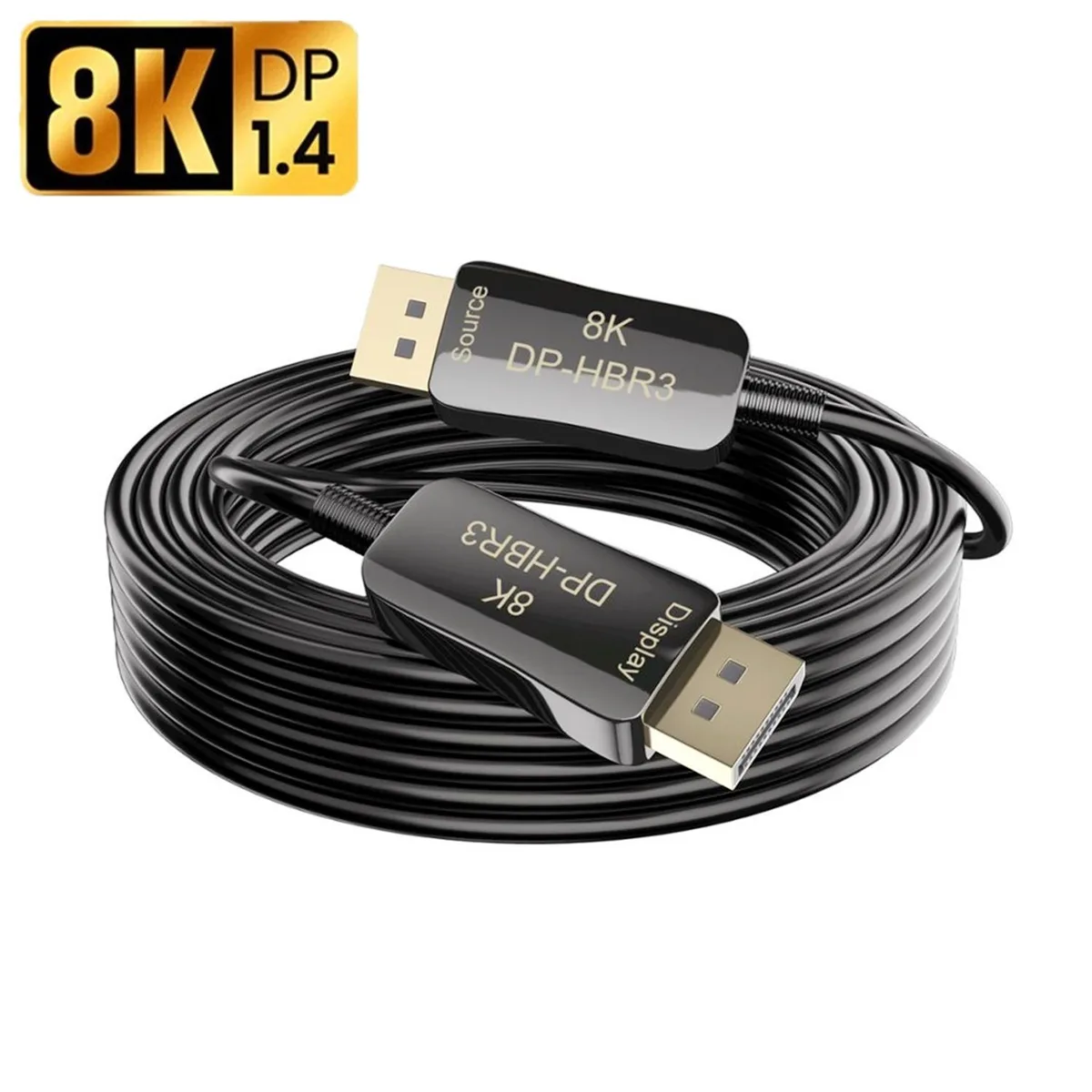 LUOM LUOM TJ-A022 DisplayPort 1.4 optical cable 100 ft 8K 60Hz 4K 144Hz 32.4Gbps — product photo