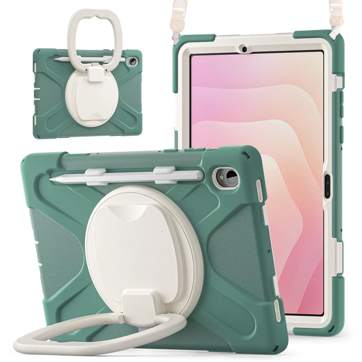 Timoom Timoom Rugged Silicone Cover 11" 2025 Emerald Green 360° Kickstand Strap S Pen Holder — product photo