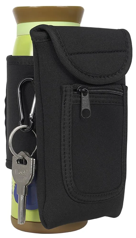 Nakedcellphone Nakedcellphone Water Bottle Phone Caddie Black Pouch 13" Strap Magnetic — product photo