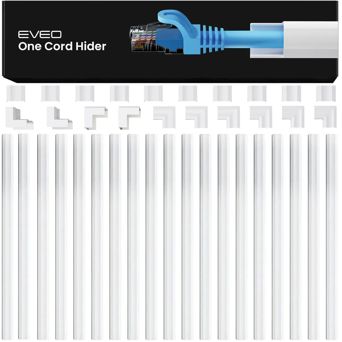  EVEO One Cord Hider 300 White Small 17 in 18 pcs — product photo