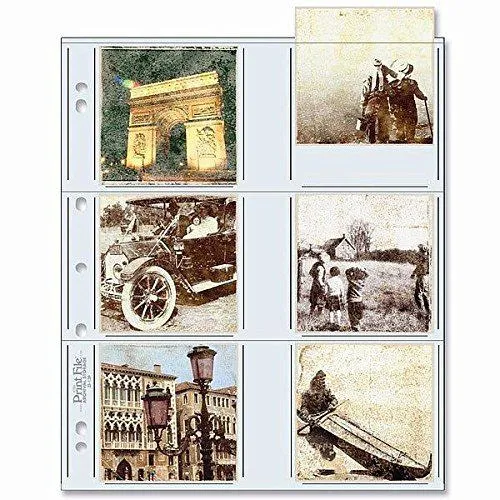 Clear archival pocket pages, 25 pack, each holds twelve 3.5 by 3.5 inch prints