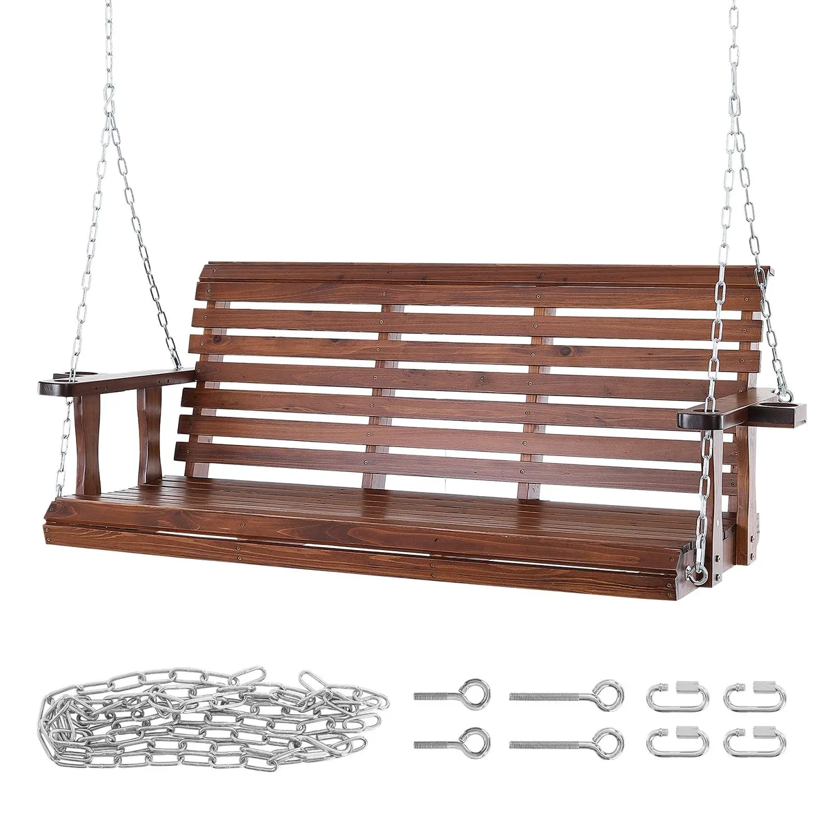 VEVOR VEVOR YQ-117D 5.5 ft Wooden Porch Swing 880 lbs — product photo