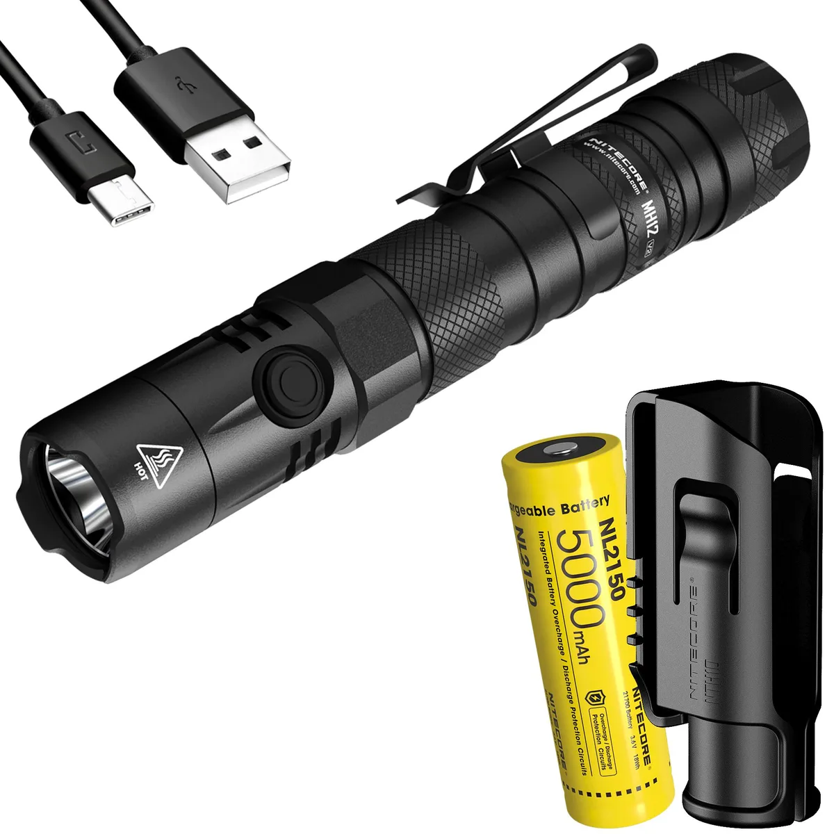 Nitecore Nitecore MH12 v2 1200 lumen 5000 mAh USB-C flashlight — product photo