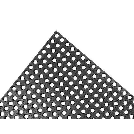 Black rubber anti-fatigue mat with raised diamond studs, 3 ft by 5 ft