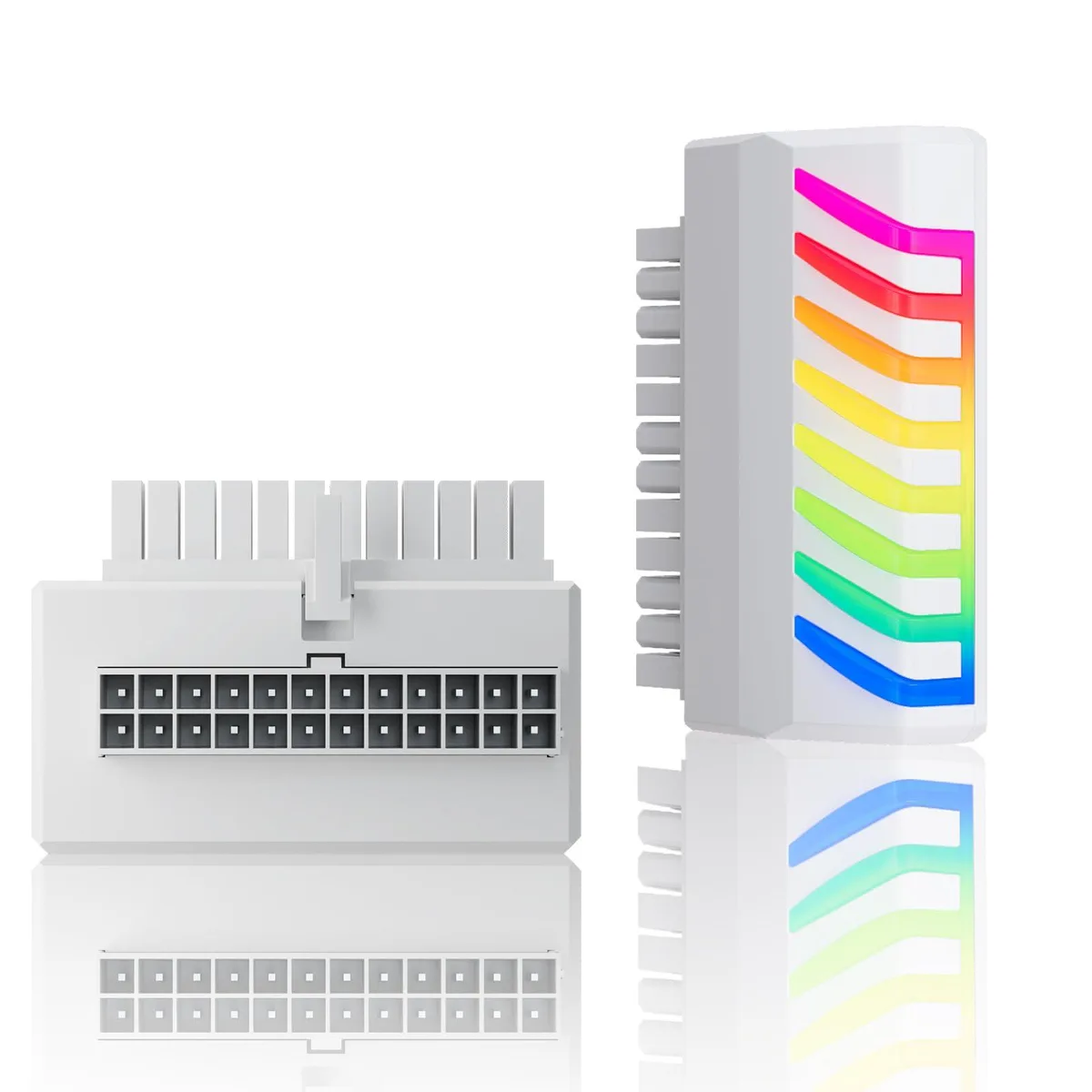 Vszerda Vszerda ATX 24 Pin 90 Degree Adapter 5V 3Pin RGB White — product photo