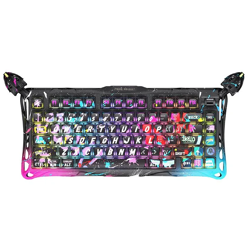GravaStar GravaStar V75 PRO Neon Graffiti Gaming Keyboard — product photo