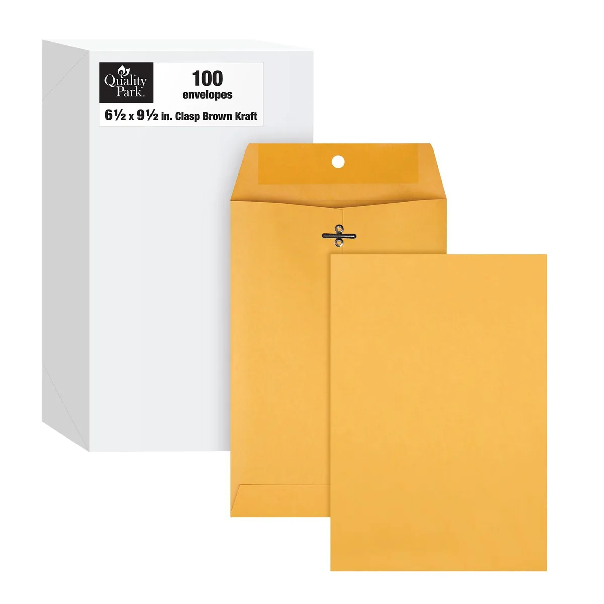 Quality Park QUA37863 Kraft Clasp Envelopes 6.5 x 9.5 in Box of 100 — product photo
