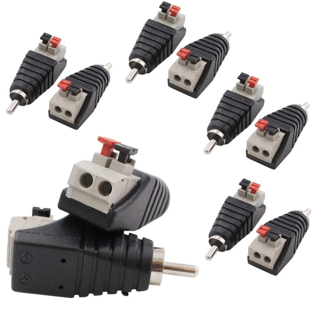  exgoofit 10-Pack Speaker Wire Male-to-Female RCA Connectors — product photo