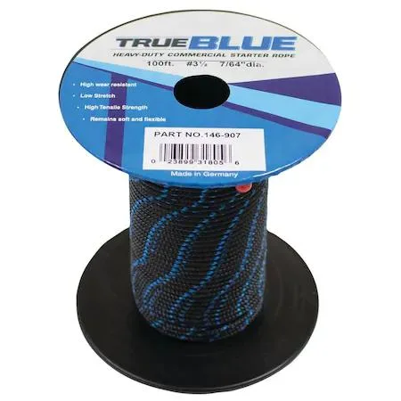 Coiled white starter rope with smooth braided finish